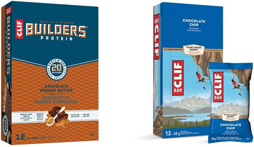 CLIF BUILDERS 蛋白棒（巧克力花生醬）+ CLIF BAR 能量棒（巧克力碎）| 24 支裝