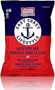 Covered Bridge - East Coast Lifestyle Backyard BBQ, 12x142g - Thick Cut and Kettle Cooked and Salted Potato Chips BBQ - Simply Delicious and Ultimate Healthy
