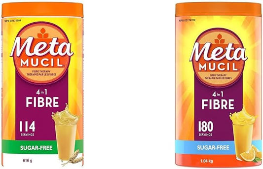 Metamucil, Daily Psyllium Husk Powder Supplement, Sugar-Free, 4-in-1 Fibre for Digestive Health & Daily Psyllium Husk Powder Supplement, Sugar-Free, 4-in-1 Fibre for Digestive Health