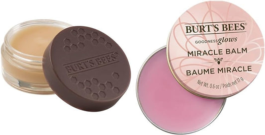 Burt's Bees 夜間強效唇部護理，適用於乾燥、皸裂和破裂的嘴唇，100% 天然成分，煥發光彩奇蹟潤唇膏，軟化乾燥皮膚 - 17 克罐裝，1 支