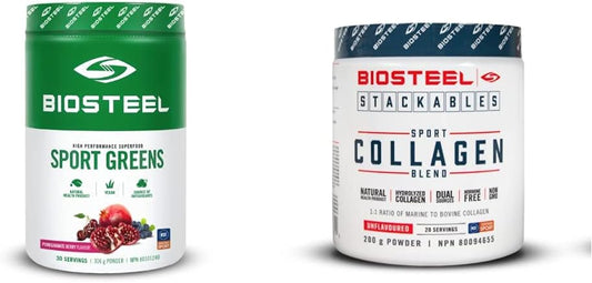 BioSteel Sport Greens 粉末 + BioSteel Stackables Sport 胶原蛋白混合物