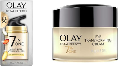 Olay Total Effects 7-In-One Anti-Aging Face Moisturizer with Vitamin B3, Niacinamide and Sunscreen SPF 30, 50ml & Total Effects 7-In-One Transforming Eye Cream with Vitamin B3, Niacinamide & E, 13 mL