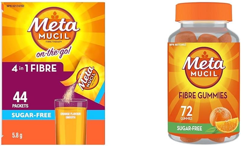 Metamucil 每日车前子壳粉补充剂包 + Metamucil 纤维补充剂软糖套装