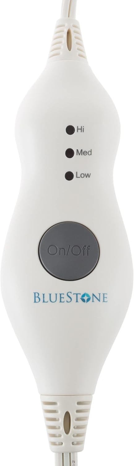 电动颈部/肩部保暖器 - 加热垫，带 3 种设置、自动关闭、前扣和长可拆卸线 - Bluestone 柔软毛绒加热包（棕褐色）