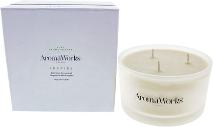 Aromaworks 男女通用蜡烛，Inspire Candle 3 芯大号，14.1 盎司