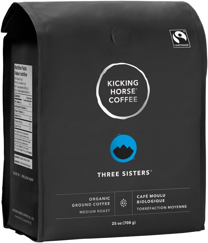 Kicking Horse Coffee - 三姐妹拼配，100% 阿拉比卡咖啡研磨 | 中度烘焙 | 有机 & 公平贸易 | 708 克