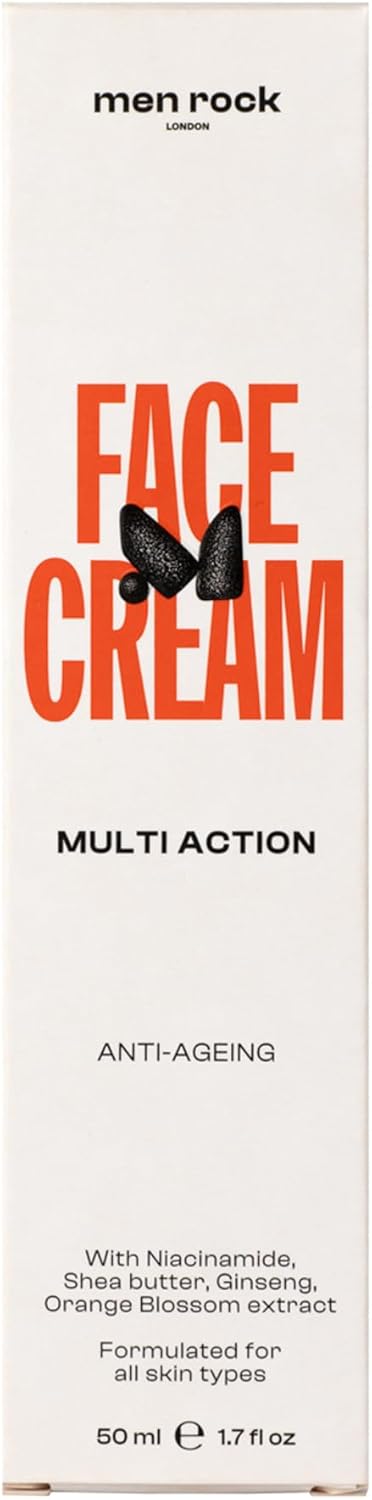 Men Rock Face Cream Multi Action Anti-Ageing - Mens Facial Moisturizer - Daily Face Moisturizer for Men - Skincare Products - Daily Lotion - 50 ml
