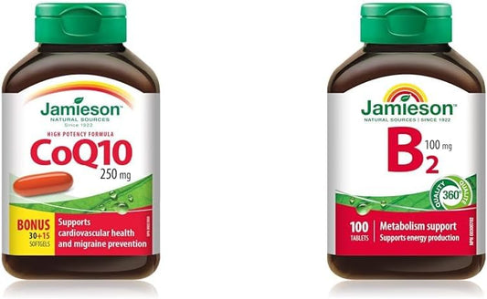 CoQ10 250 毫克超强效 - 辅酶 Q10，非转基因，无麸质和维生素 B2 核黄素 100 毫克