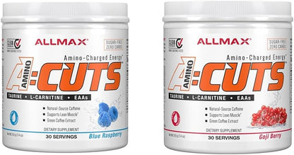ALLMAX Nutrition ACUTS - 含牛磺酸和 AMINOCUTS 的氨基酸粉补充剂 (A:CUTS) - 体重管理 BCAA（左旋肉碱 + 牛磺酸 + 绿咖啡）- 枸杞 - 252 克 - 36 份