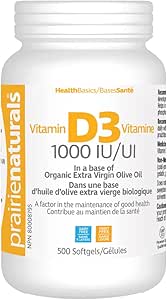 Prairie Naturals 維生素 D3 1000 IU 500 粒軟膠囊