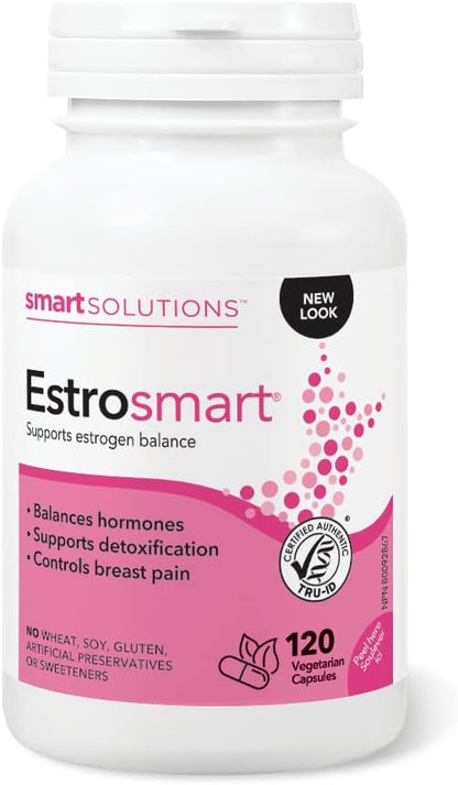 ESTROsmart - 荷爾蒙支持補充劑 - 120 粒膠囊和 Smart Solutions 雙甘氨酸鎂 90 粒膠囊