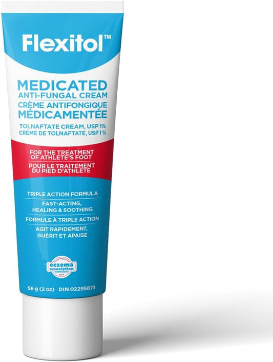 Flexitol 药用抗真菌霜（适用于足癣）——治疗足部真菌和真菌感染的最佳非处方药，有效的足部抗真菌霜（56 克）
