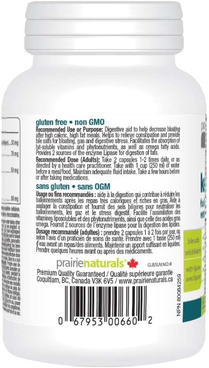 Prairie Naturals KetoEnzyme Fat-Digesting Enzyme Capsule, 60 Count