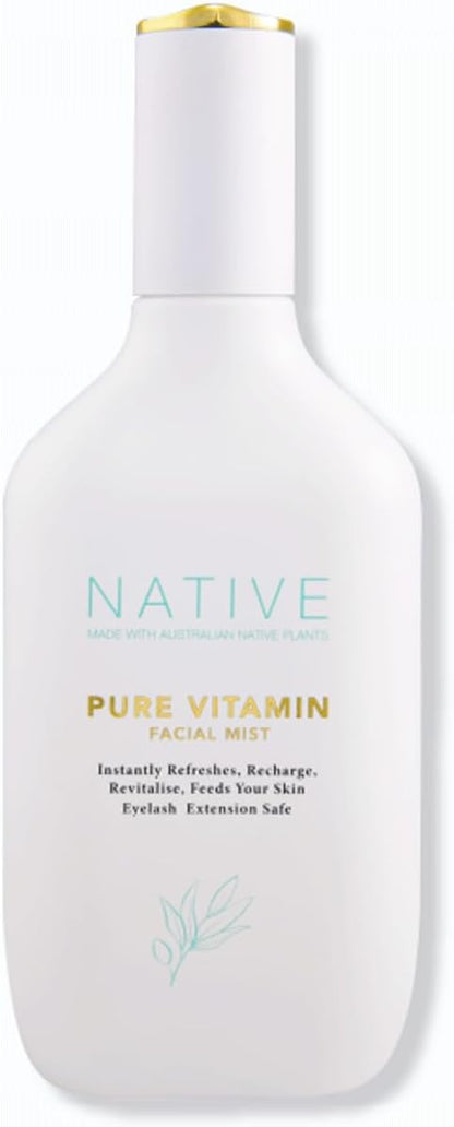 Klara Cosmetics Native Pure Vitamin 臉部噴霧 - 保濕臉部噴霧，含澳洲植物成分 - 輕盈臉部噴霧，適合所有膚質 - 100 毫升