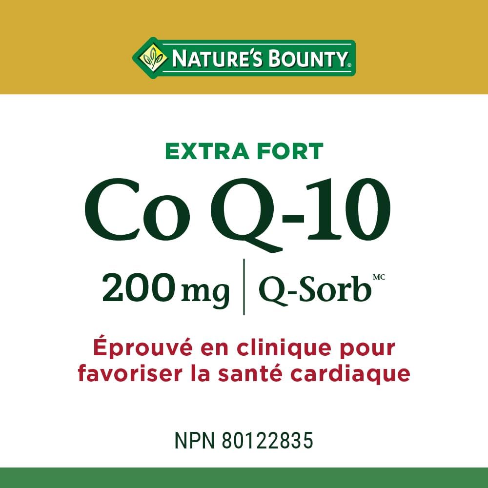 Nature's Bounty Co Q10 强效 200 毫克补充剂促进心脏健康，多色，60 粒软胶囊和维生素 D3 2500 IU，300 粒软胶囊，有助于预防维生素 D 缺乏症，超值装