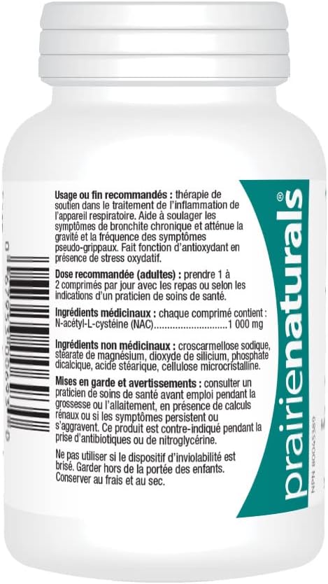 Prairie Naturals NAC 100 N-乙醯基-L-半胱胺酸 - 60顆膠囊 - 預防維生素E缺乏症。富含抗氧化劑，可對抗/保護體內自由基，並保護體內組織中的脂肪免於氧化。非基因改造，不含麩質…