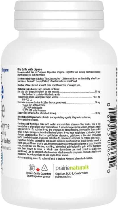 Prairie Naturals Bile-force - Bile Salt With Lipase 60 count