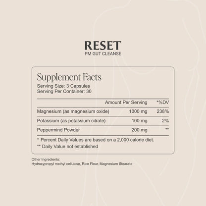 Reset by Paulina Fitness™ | Overnight Digestive Aid, Bloating Relief, & Gut Health Supplement | Natural Detox & Digestive Cleanse to Support Weight Management and Relieve Constipation | 90 Capsules