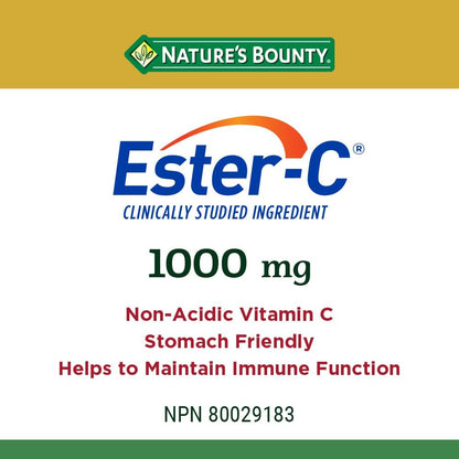 自然之宝酯化维生素 C，1000 毫克，经临床研究成分，非酸性，对胃无害，有助于增强免疫功能，支持骨骼、牙齿、软骨和牙龈，抗氧化，包衣片，190 克