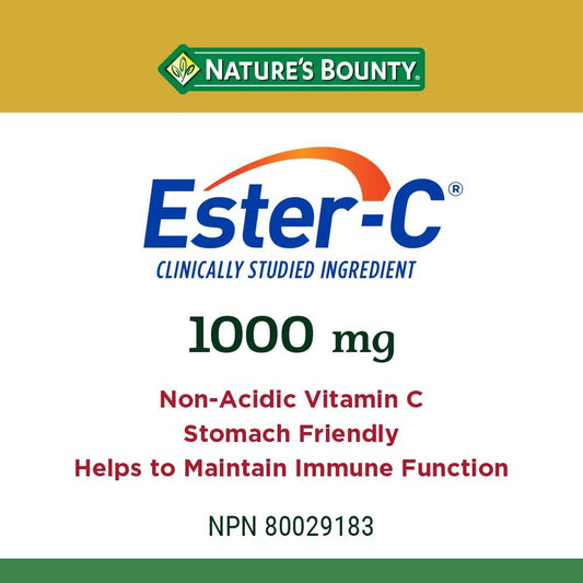 自然之宝酯化维生素 C，1000 毫克，经临床研究成分，非酸性，对胃无害，有助于增强免疫功能，支持骨骼、牙齿、软骨和牙龈，抗氧化，包衣片，190 克