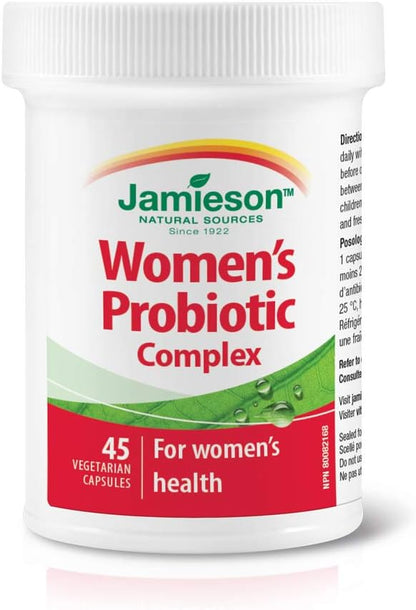 Jamieson 女性益生菌複合物 70 億，45 粒素食膠囊和蔓越莓複合物 250 毫克 - 素食，無麩質，100 粒（1 包）