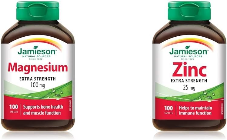 Jamieson 鎂 100 毫克 100 片裝 & Laboratories 鋅 25 毫克