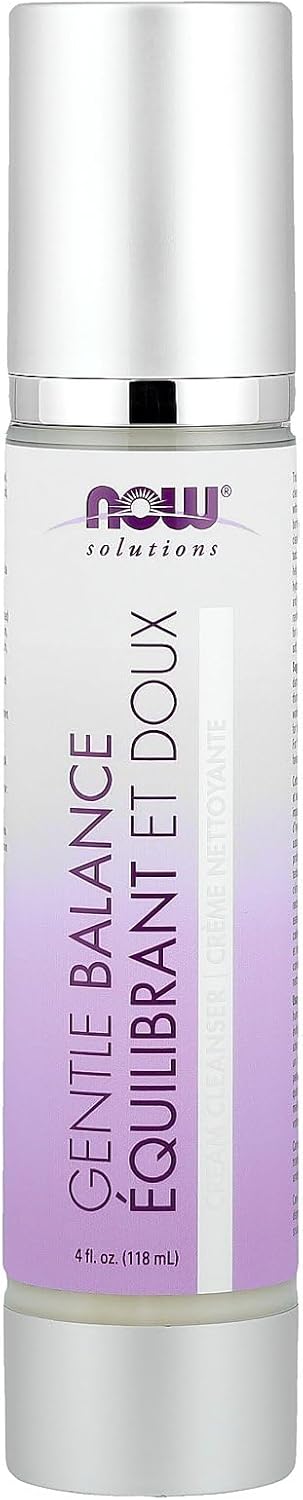 NOW Solutions, Gentle Balance Cream Cleanser, Fragrance-Free, Non-Foaming Formula with Bakuchiol and Ceramosides, 118ml