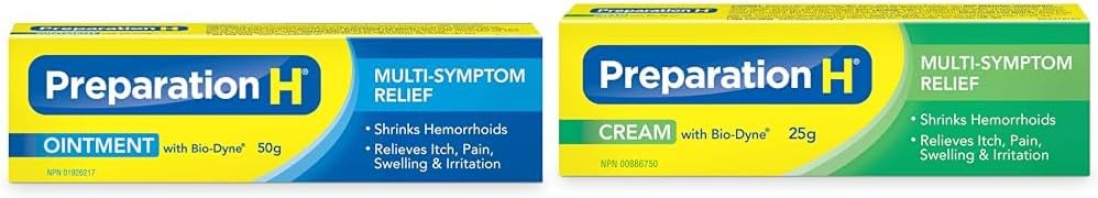 Preparation H 多症状痔疮治疗软膏（含Bio-Dyne），50克装 & 多症状痔疮治疗霜（含Bio-Dyne），25克装