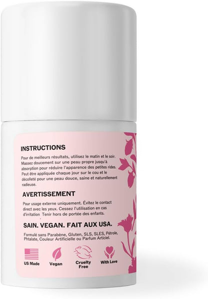 Face Cream Moisturizer for Women - Anti-Aging Wrinkle Cream for Face, Face Moisturizer For Dry Skin, Dark Spot Brightening, Rose and Pomegranate Extracts - Crème Hydratante Visage - 1.7oz