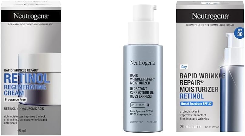 露得清快速抗皺修復視黃醇臉部保濕霜，無香型抗衰老視黃醇乳霜 SPF 30，快速抗皺修復保濕霜，29 毫升