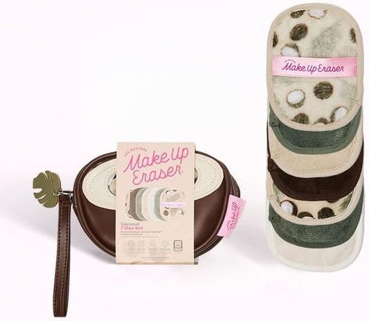 Makeup Eraser The Original, 7-Day Set, Erase All Makeup with Just Water, Including Waterproof Mascara, Eyeliner, Foundation, Lipstick, Sunscreen, and More! Coconuts, 7ct.