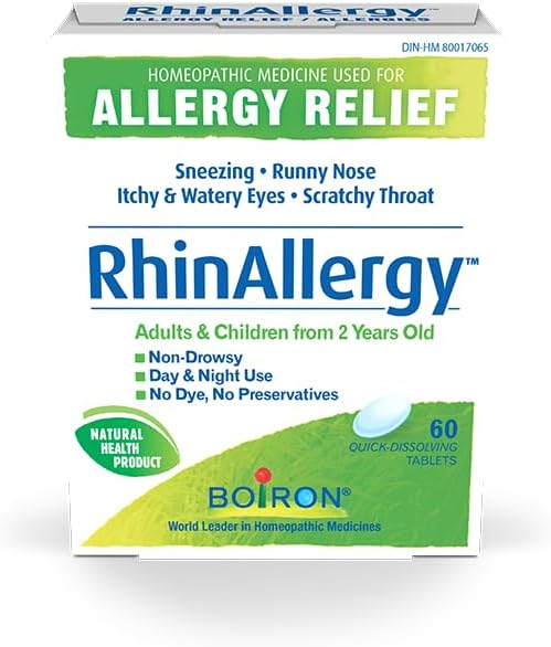 Boiron RhinAllergy 缓解打喷嚏、流鼻涕、眼睛或喉咙发痒等过敏症状 - 60 片