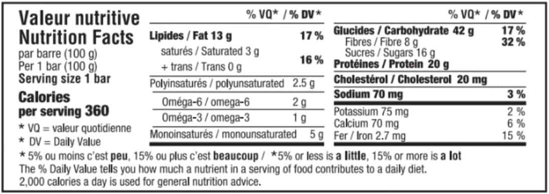 燕麦蜂蜜蛋白能量棒，无麸质零食，高纤维，黑巧克力杏仁，100克（12条）