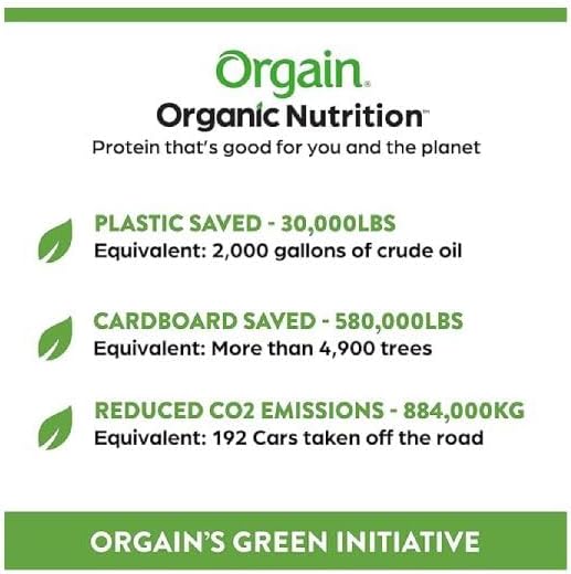 Orgain 有机植物基加拿大蛋白粉，香草豆 - 纯素、无乳糖、无麸质、无乳制品、无添加糖、无大豆、犹太洁食、非转基因，920 克（1 包）