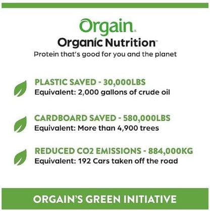 Orgain 有机植物基加拿大蛋白粉，香草豆 - 纯素、无乳糖、无麸质、无乳制品、无添加糖、无大豆、犹太洁食、非转基因，920 克（1 包）