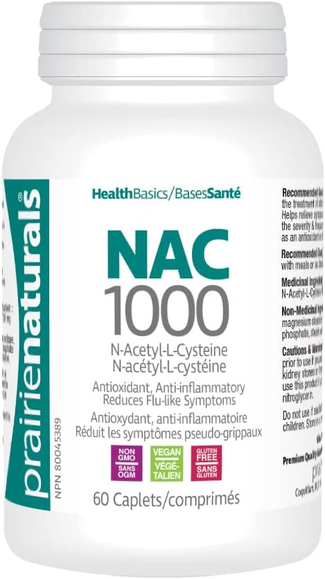 Prairie Naturals NAC 100 N-乙醯基-L-半胱胺酸 - 60顆膠囊 - 預防維生素E缺乏症。富含抗氧化劑，可對抗/保護體內自由基，並保護體內組織中的脂肪免於氧化。非基因改造，不含麩質…