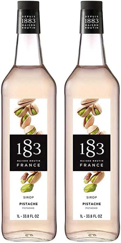 Maison Routin 1883 开心果味糖浆，1升玻璃瓶装，2包