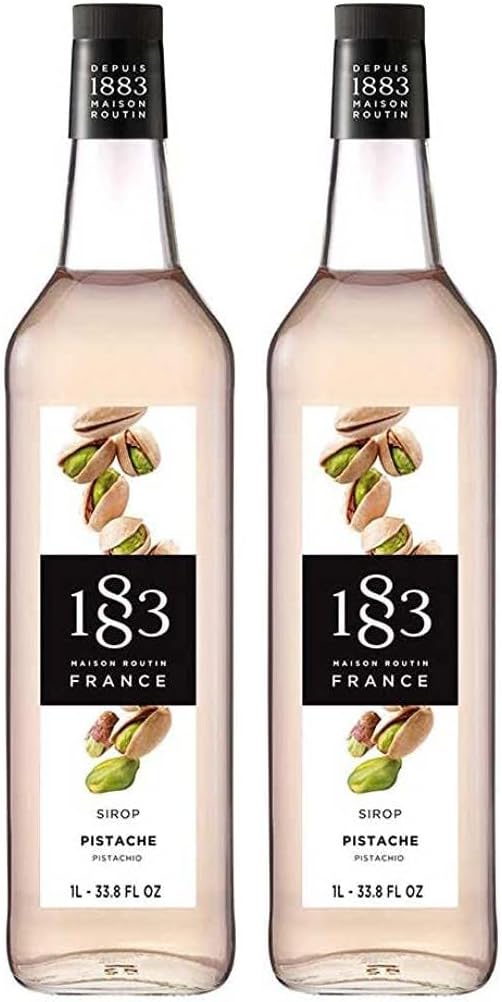 Maison Routin 1883 开心果味糖浆，1升玻璃瓶装，2包