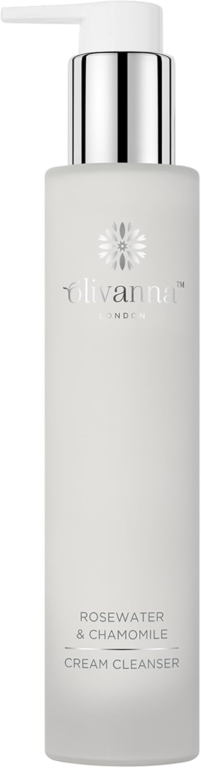 Olivanna Rosewater and Chamomile Cream Cleanser - Omega Rich Face Wash - Gentle and Hydrating without Stripping Essential Oils - 100 ml