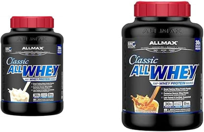 ALLMAX Nutrition - ALLWHEY Classic - 100% Whey Protein - Vanilla - 5 Pound & Classic 100% Whey Protein - Chocolate Peanut Butter - 5 Pound