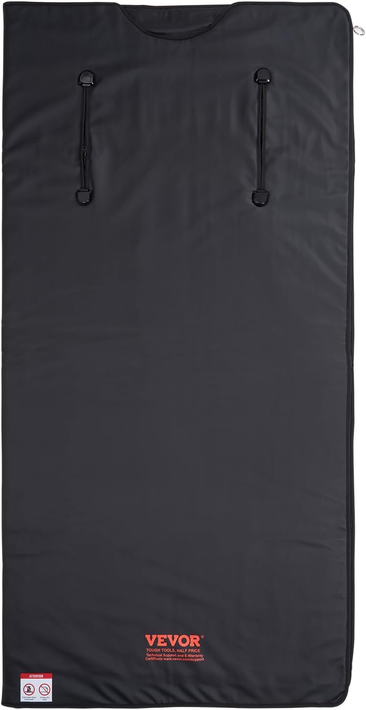 VEVOR 排毒桑拿毯，家用便携式远红外桑拿，带臂孔，舒适度高，1-6 级可调温度范围 95-185℉，1-60 分钟定时器，碳纤维加热