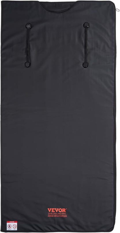 VEVOR 排毒桑拿毯，家用便携式远红外桑拿，带臂孔，舒适度高，1-6 级可调温度范围 95-185℉，1-60 分钟定时器，碳纤维加热