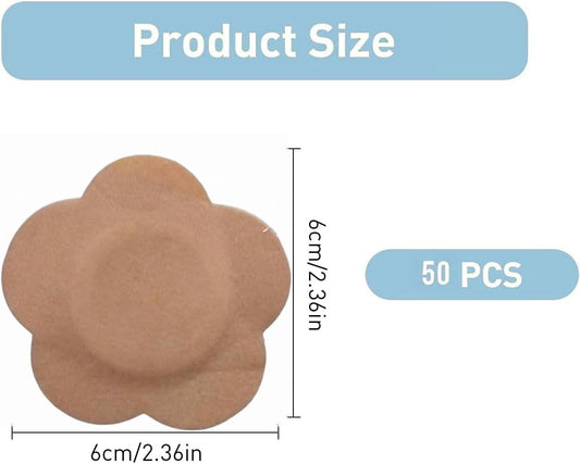 蓖麻油包扎，50 片自粘式蓖麻肚脐贴（不含油，肤色）