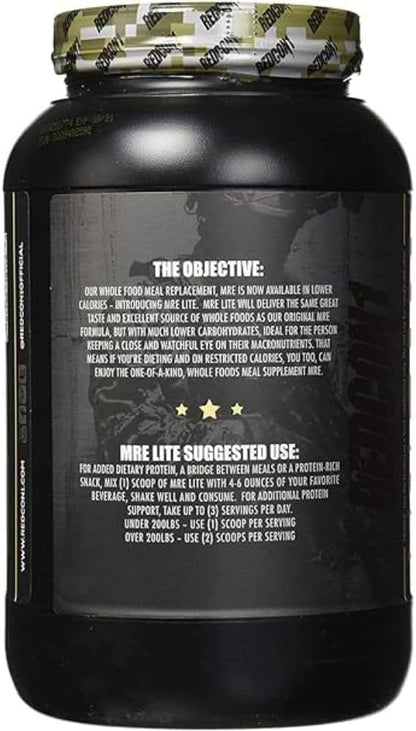 Redcon1 MRE Lite 蛋白粉 - 30 份，動物蛋白，不含乳清，不腹脹，適合生酮飲食，2 克糖，24 克蛋白質代餐（香蕉堅果麵包），1.92 磅