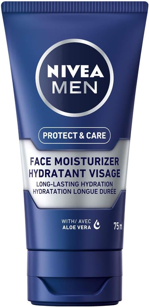 NIVEA MEN Protect & Care Face Moisturizer, 75ml & NIVEA Men Sensitive Skin Shaving Gel (200mL), Shaving Gel for Sensitive Skin, Allows for a Close Razor Shave and Leaves an Instant Soothing Sensation