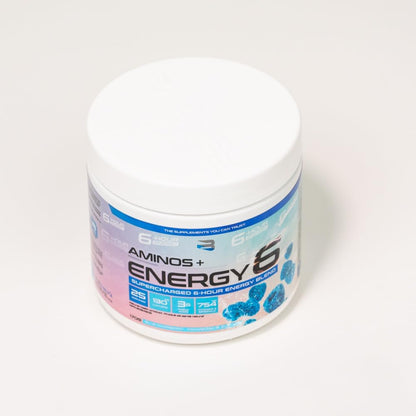 Believe Supplements - 氨基酸+能量 6-6 小时能量补充剂，含维生素、矿物质和兴奋剂 - 提升注意力和能量 - 零糖（蓝莓）