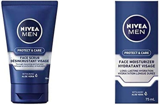 NIVEA MEN Protect & Care Face Pack, Face Wash and Face Lotion for Men with Aloe Vera to Hydrate Skin