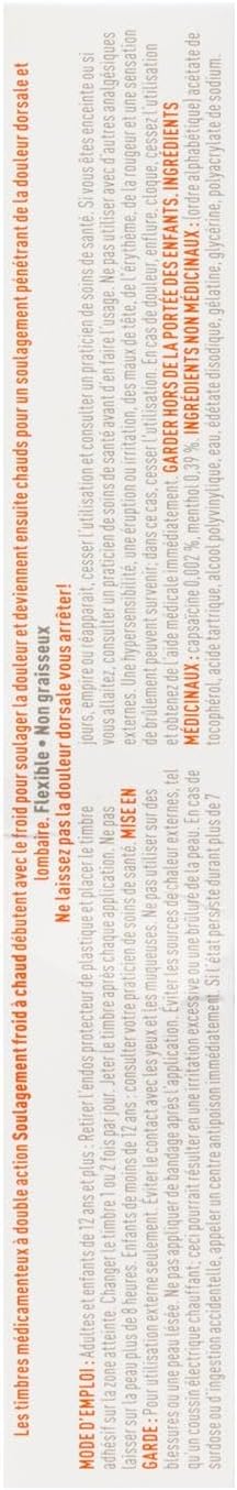 Rub-A535 Back Ice to Heat Pain Relief Medicated Patches - Dual Action Pain relief, Flexible and Greaseless, 8 Hours of Targeted Pain Relief - 4 Patches