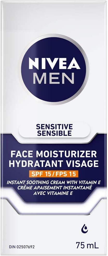 NIVEA MEN Sensitive Skin Face Moisturizer with SPF 15, 75mL