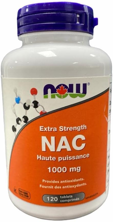 NOW NAC Extra Strength Tablets 1000mg (120 Count) + NOW Bromelain 500mg 2400 GDU/g (60 Vcaps)